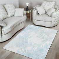 Polynesia Area Rug Sharks Duo Tropical Off White LT7 - Polynesian Pride