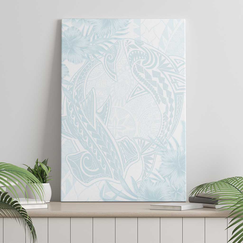 Polynesia Canvas Wall Art Sharks Duo Tropical Off White LT7 - Polynesian Pride
