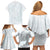 Polynesia Family Matching Off Shoulder Short Dress and Hawaiian Shirt Sharks Duo Tropical Off White