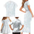 Polynesia Family Matching Short Sleeve Bodycon Dress and Hawaiian Shirt Sharks Duo Tropical Off White