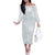 Polynesia Off The Shoulder Long Sleeve Dress Sharks Duo Tropical Off White