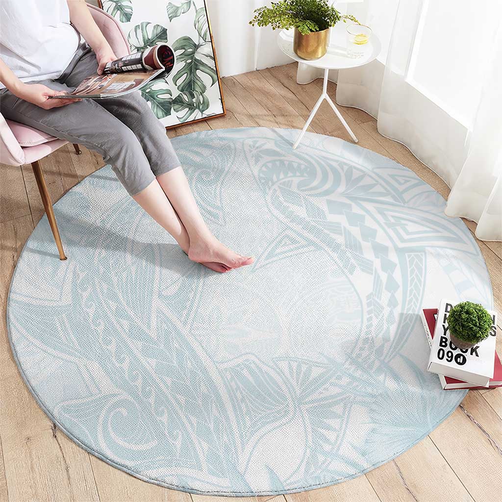 Polynesia Round Carpet Sharks Duo Tropical Off White LT7 - Polynesian Pride