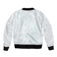 Polynesia Sleeve Zip Bomber Jacket Sharks Duo Tropical Off White LT7 - Polynesian Pride
