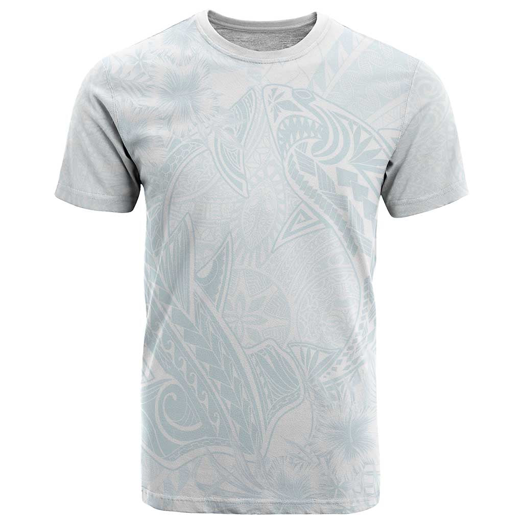 Polynesia T Shirt Sharks Duo Tropical Off White LT7 White - Polynesian Pride