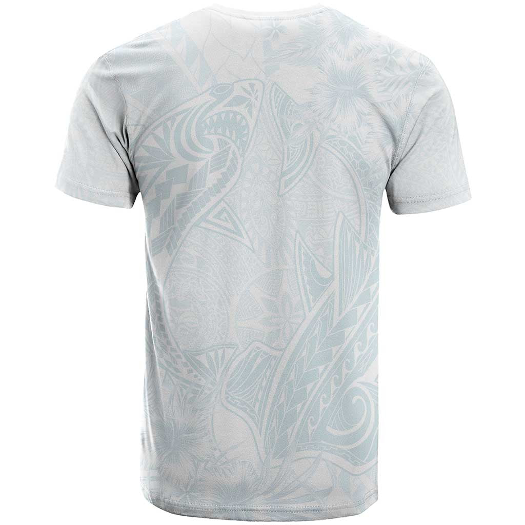 Polynesia T Shirt Sharks Duo Tropical Off White LT7 - Polynesian Pride