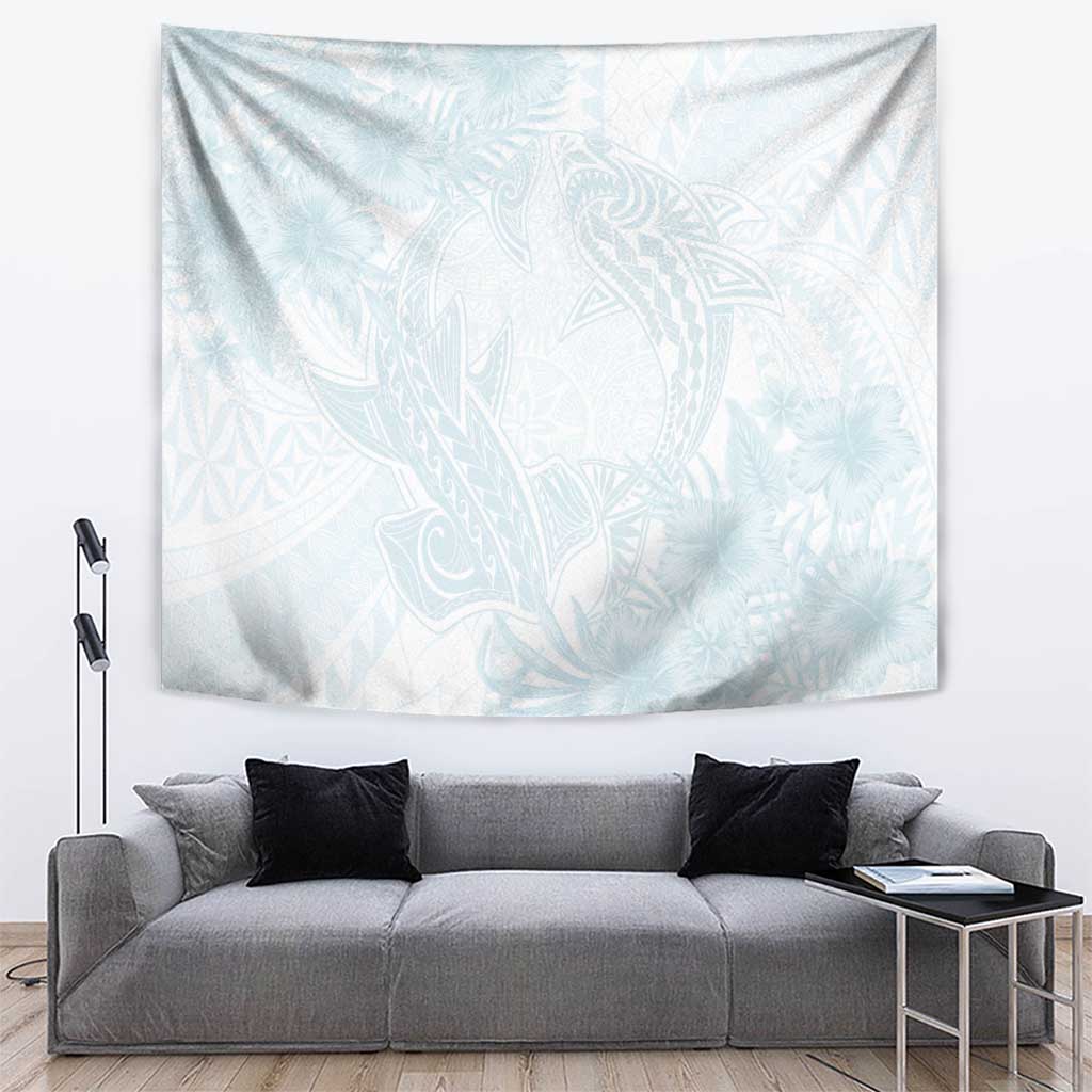 Polynesia Tapestry Sharks Duo Tropical Off White LT7 White - Polynesian Pride