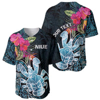 Niue Personalised Baseball Jersey Hiapo Mix Coconut Crab LT7 - Polynesian Pride