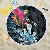 Niue Personalised Beach Blanket Hiapo Mix Coconut Crab LT7 One Size 150cm Art - Polynesian Pride