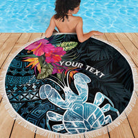 Niue Personalised Beach Blanket Hiapo Mix Coconut Crab LT7 - Polynesian Pride