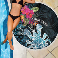 Niue Personalised Beach Blanket Hiapo Mix Coconut Crab LT7 - Polynesian Pride