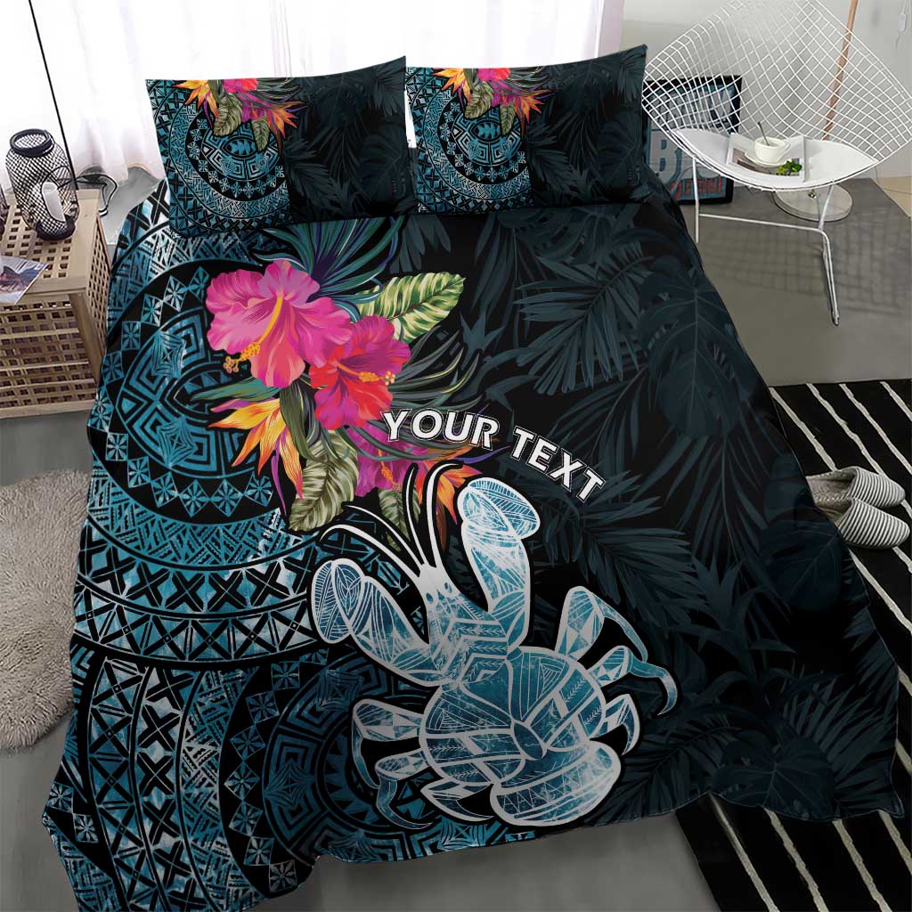 Niue Personalised Bedding Set Hiapo Mix Coconut Crab LT7 - Polynesian Pride
