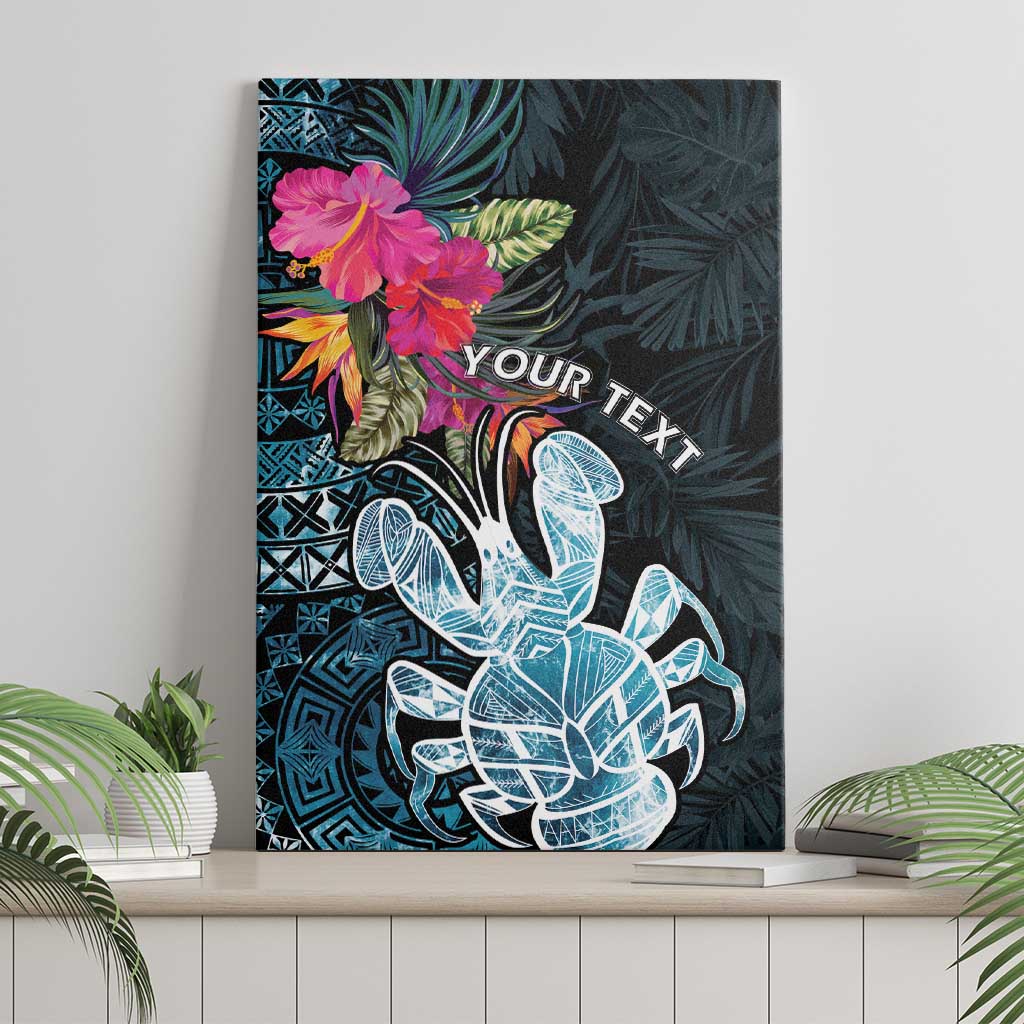 Niue Personalised Canvas Wall Art Hiapo Mix Coconut Crab LT7 - Polynesian Pride