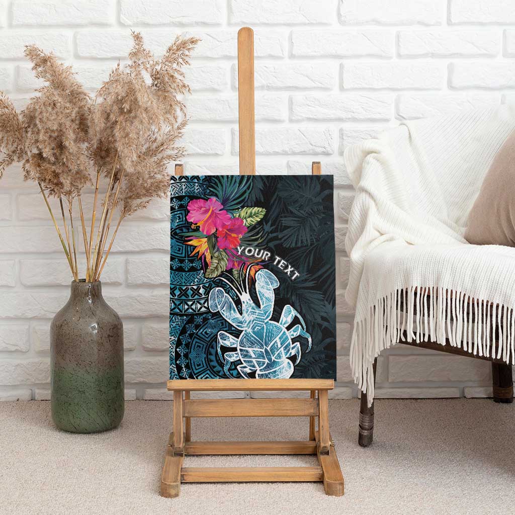 Niue Personalised Canvas Wall Art Hiapo Mix Coconut Crab LT7 - Polynesian Pride