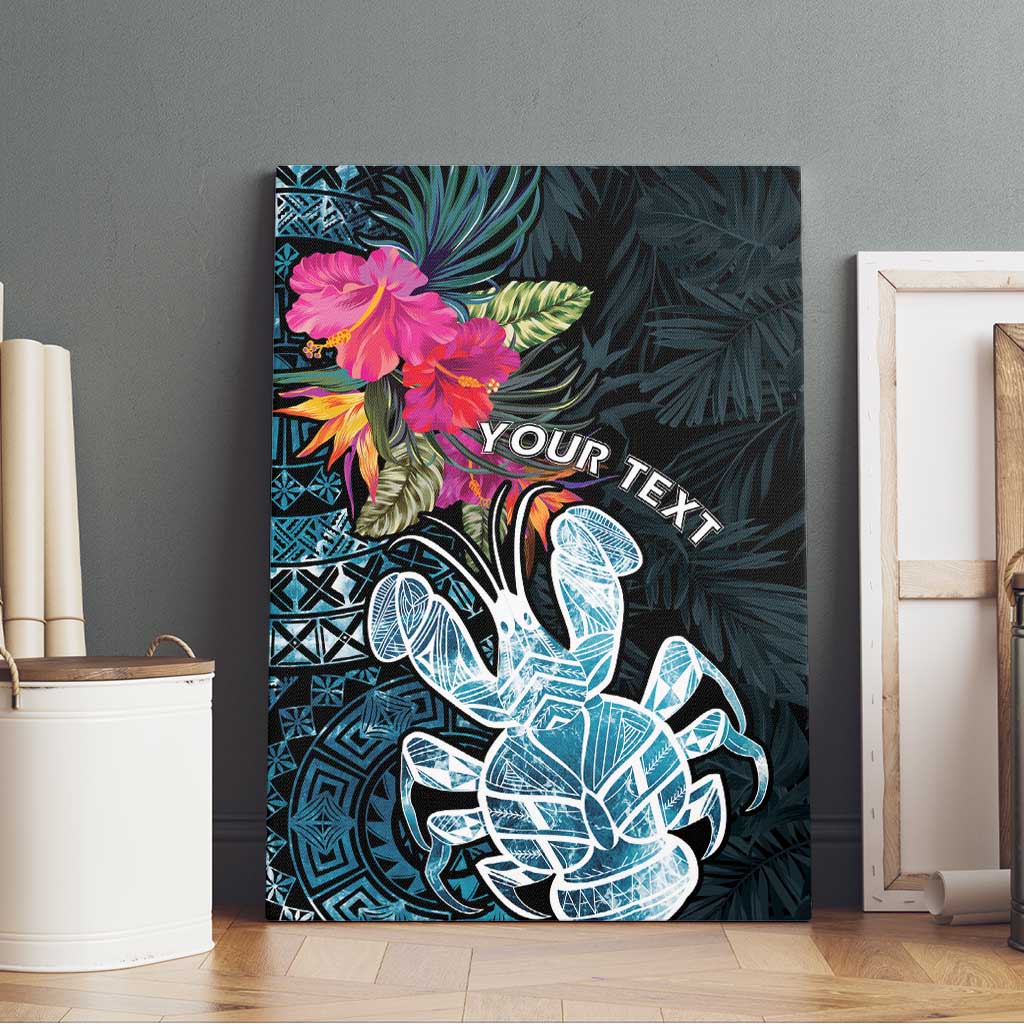Niue Personalised Canvas Wall Art Hiapo Mix Coconut Crab LT7 - Polynesian Pride