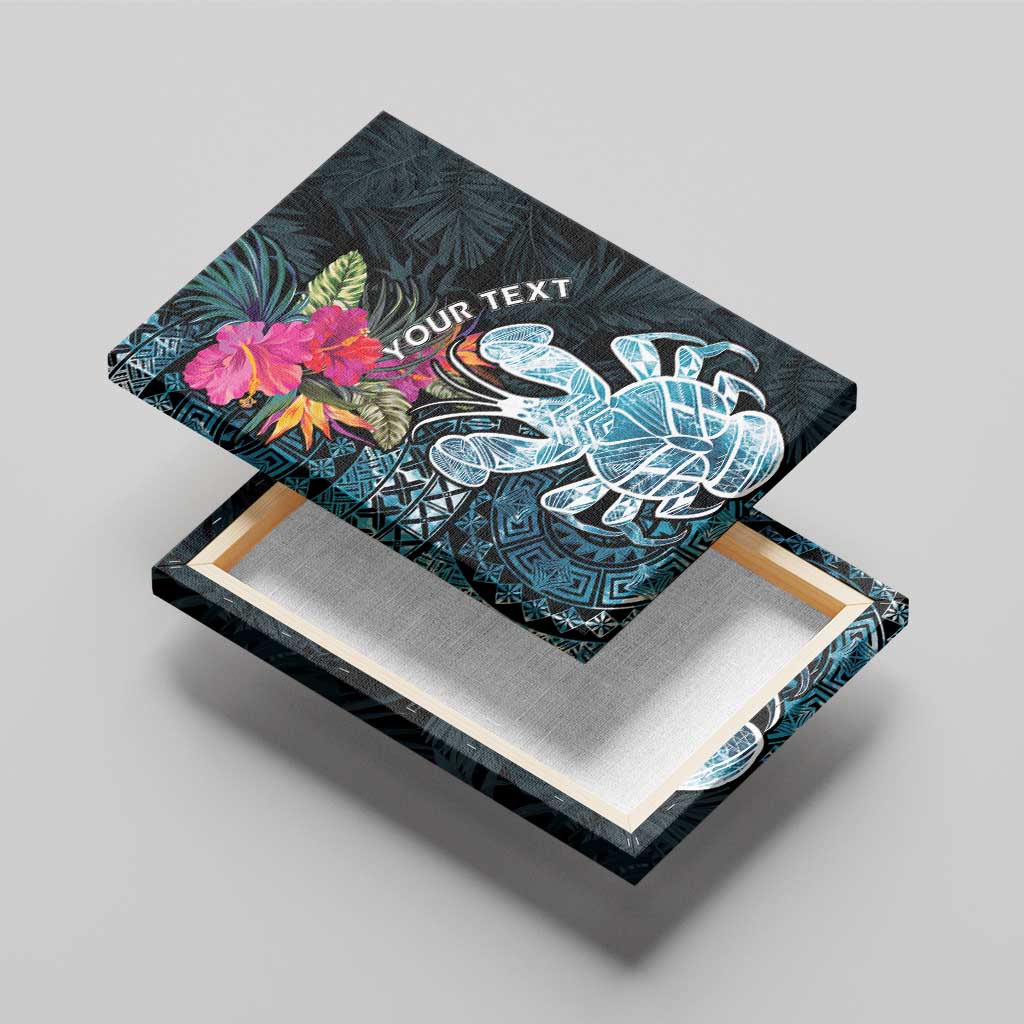 Niue Personalised Canvas Wall Art Hiapo Mix Coconut Crab LT7 - Polynesian Pride