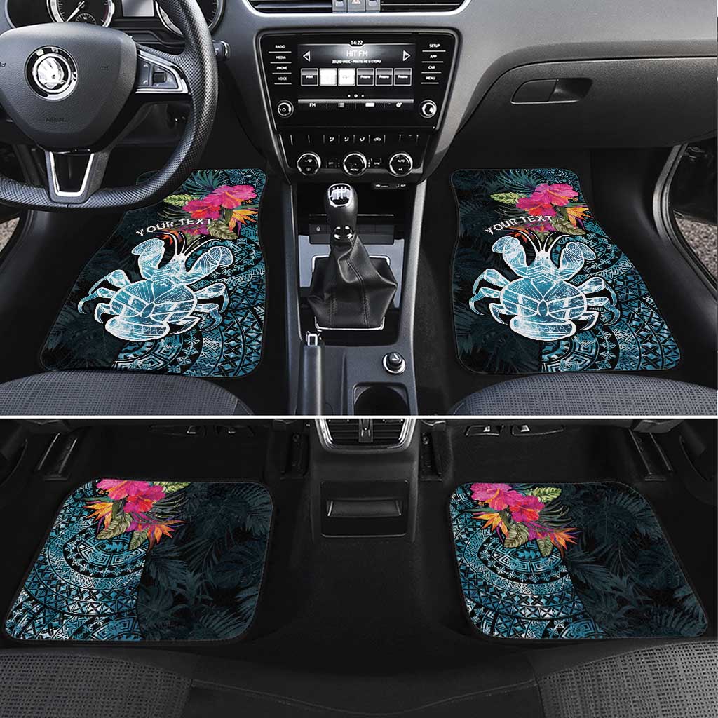 Niue Personalised Car Mats Hiapo Mix Coconut Crab LT7 Set 4pcs Art - Polynesian Pride