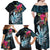 Niue Personalised Family Matching Off Shoulder Maxi Dress and Hawaiian Shirt Hiapo Mix Coconut Crab