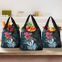 Niue Personalised Grocery Bag Hiapo Mix Coconut Crab LT7 3-pack One Size Art - Polynesian Pride