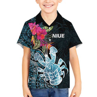 Niue Personalised Kid Hawaiian Shirt Hiapo Mix Coconut Crab LT7 Kid Art - Polynesian Pride