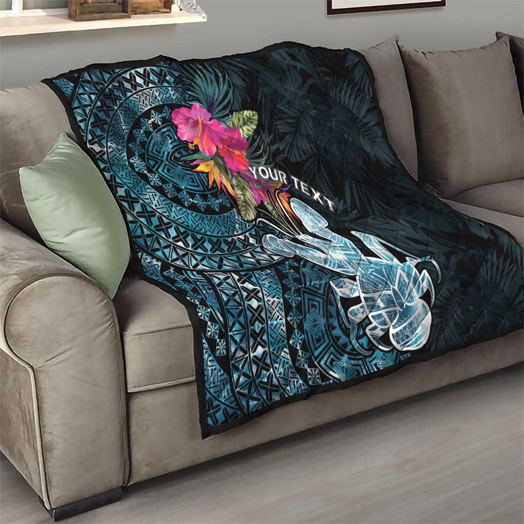 Niue Personalised Quilt Hiapo Mix Coconut Crab LT7 - Polynesian Pride