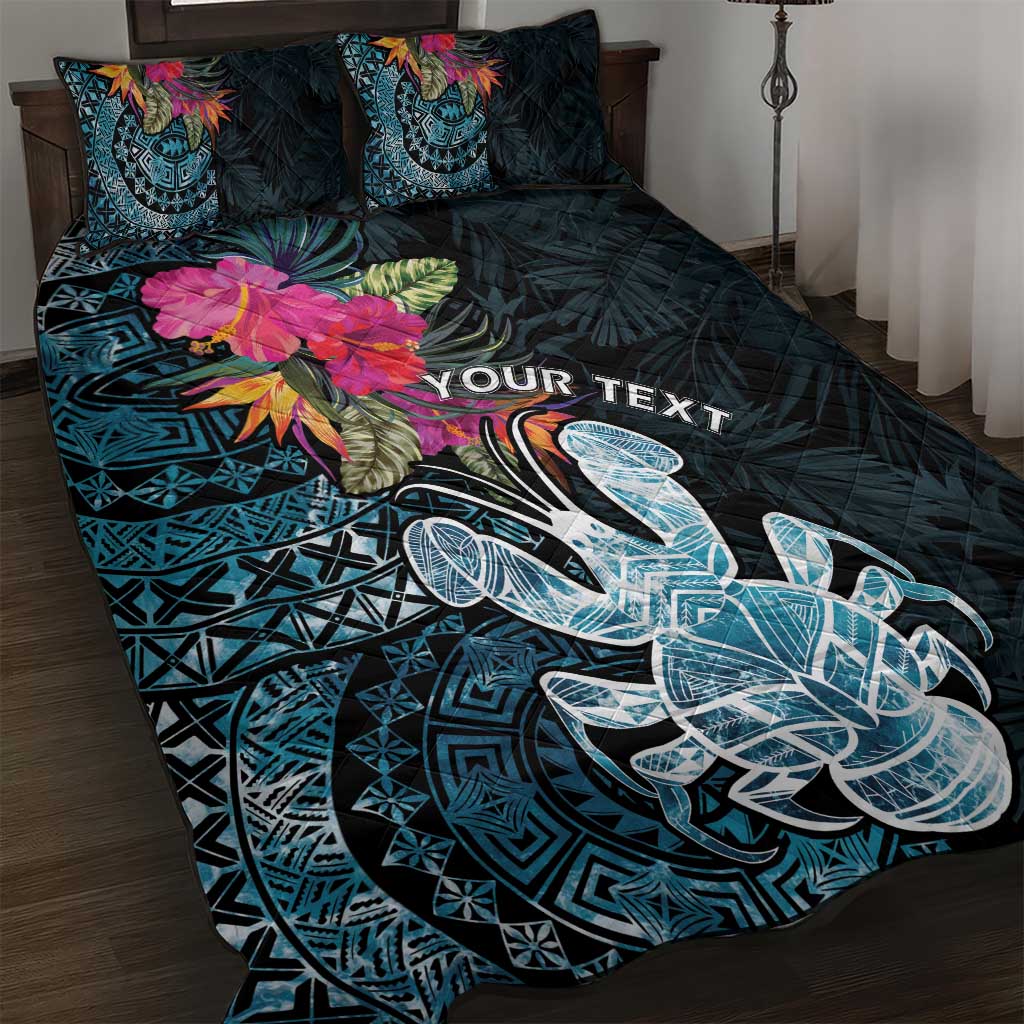 Niue Personalised Quilt Bed Set Hiapo Mix Coconut Crab