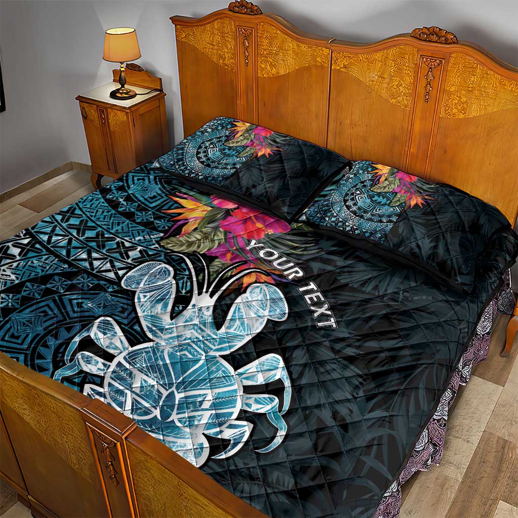 Niue Personalised Quilt Bed Set Hiapo Mix Coconut Crab LT7 - Polynesian Pride