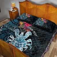 Niue Personalised Quilt Bed Set Hiapo Mix Coconut Crab LT7 - Polynesian Pride
