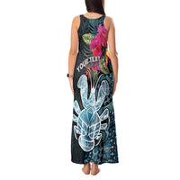 Niue Personalised Tank Maxi Dress Hiapo Mix Coconut Crab LT7 - Polynesian Pride