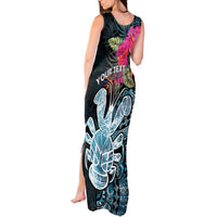 Niue Personalised Tank Maxi Dress Hiapo Mix Coconut Crab LT7 - Polynesian Pride