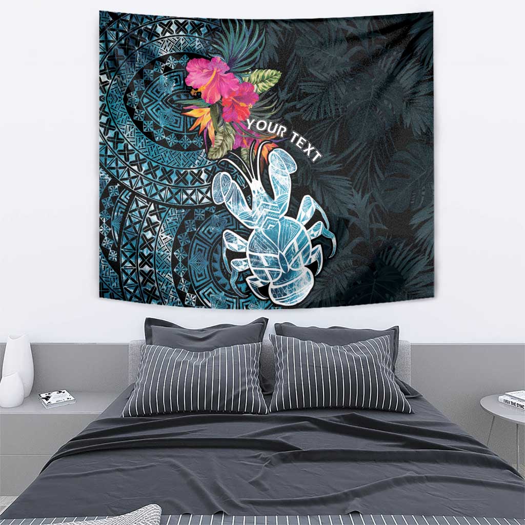 Niue Personalised Tapestry Hiapo Mix Coconut Crab LT7 - Polynesian Pride
