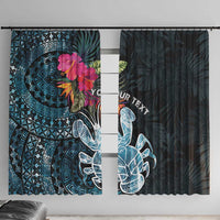 Niue Personalised Window Curtain Hiapo Mix Coconut Crab LT7 With Hooks Art - Polynesian Pride