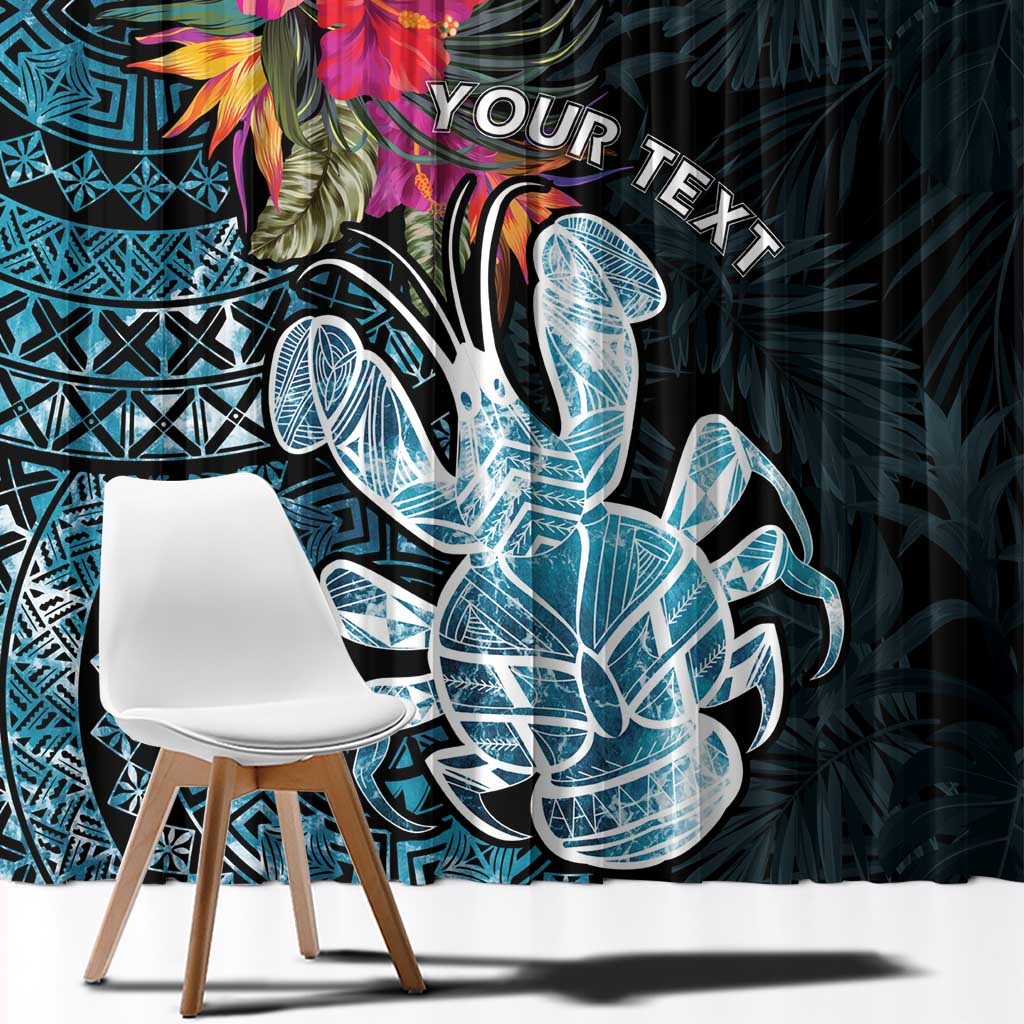 Niue Personalised Window Curtain Hiapo Mix Coconut Crab LT7 - Polynesian Pride