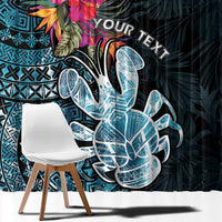 Niue Personalised Window Curtain Hiapo Mix Coconut Crab LT7 - Polynesian Pride