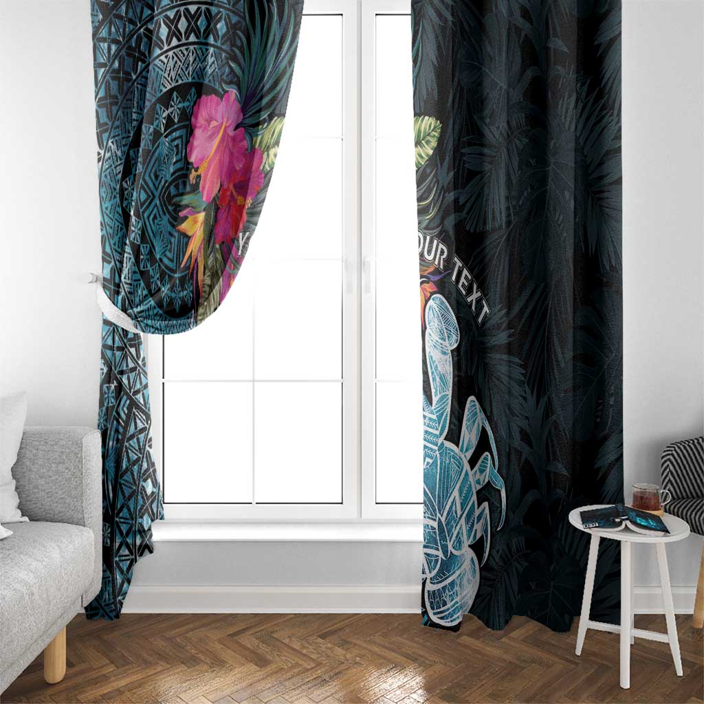 Niue Personalised Window Curtain Hiapo Mix Coconut Crab LT7 - Polynesian Pride