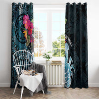 Niue Personalised Window Curtain Hiapo Mix Coconut Crab LT7 - Polynesian Pride