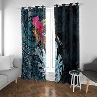 Niue Personalised Window Curtain Hiapo Mix Coconut Crab LT7 With Grommets Art - Polynesian Pride