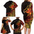 Niue Fakaalofa Atu Personalised Family Matching Long Sleeve Bodycon Dress and Hawaiian Shirt Whale Hiapo Fiery Motif