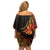 Niue Fakaalofa Atu Personalised Family Matching Off Shoulder Short Dress and Hawaiian Shirt Whale Hiapo Fiery Motif