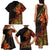 Niue Fakaalofa Atu Personalised Family Matching Tank Maxi Dress and Hawaiian Shirt Whale Hiapo Fiery Motif