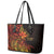 Niue Fakaalofa Atu Personalised Leather Tote Bag Whale Hiapo Fiery Motif