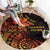 Niue Fakaalofa Atu Personalised Round Carpet Whale Hiapo Fiery Motif