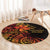 Niue Fakaalofa Atu Personalised Round Carpet Whale Hiapo Fiery Motif