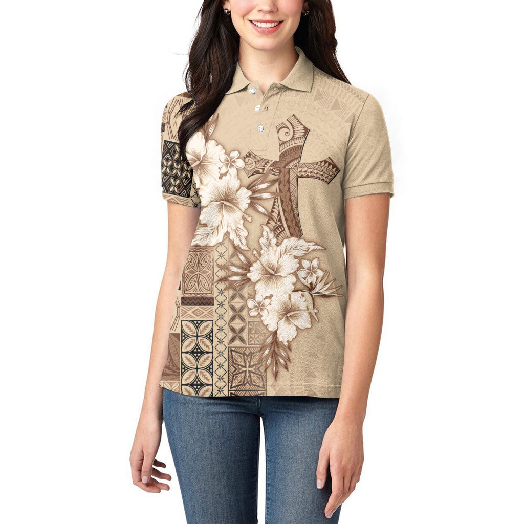 Samoa AIGA Mamanu Siapo Malu Motifs Women Polo Shirt LT7 - Polynesian Pride