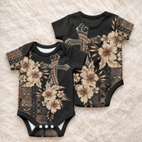 Samoa AIGA Mamanu Siapo Malu Motifs Baby Onesie Black Ver LT7 - Polynesian Pride