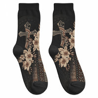 Samoa AIGA Mamanu Siapo Malu Motifs Crew Socks Black Ver LT7 - Polynesian Pride