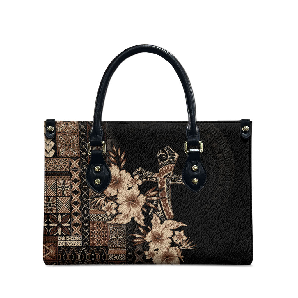 Samoa AIGA Mamanu Siapo Malu Motifs Leather Bag Black Ver