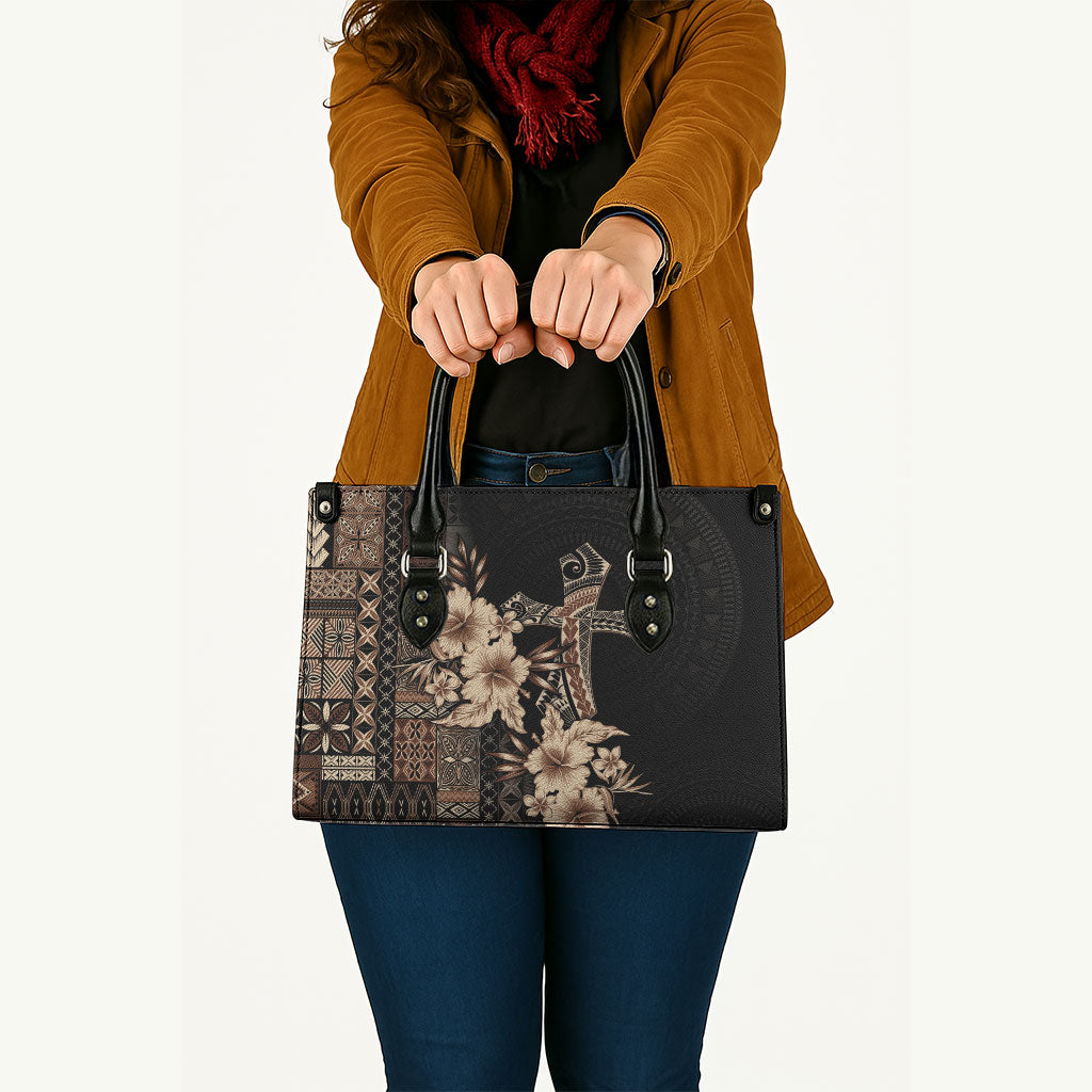Samoa AIGA Mamanu Siapo Malu Motifs Leather Bag Black Ver