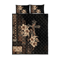 Samoa AIGA Mamanu Siapo Malu Motifs Quilt Bed Set Black Ver