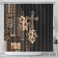 Samoa AIGA Mamanu Siapo Malu Motifs Shower Curtain Black Ver