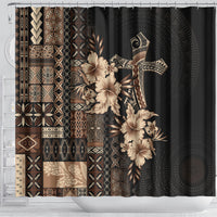 Samoa AIGA Mamanu Siapo Malu Motifs Shower Curtain Black Ver